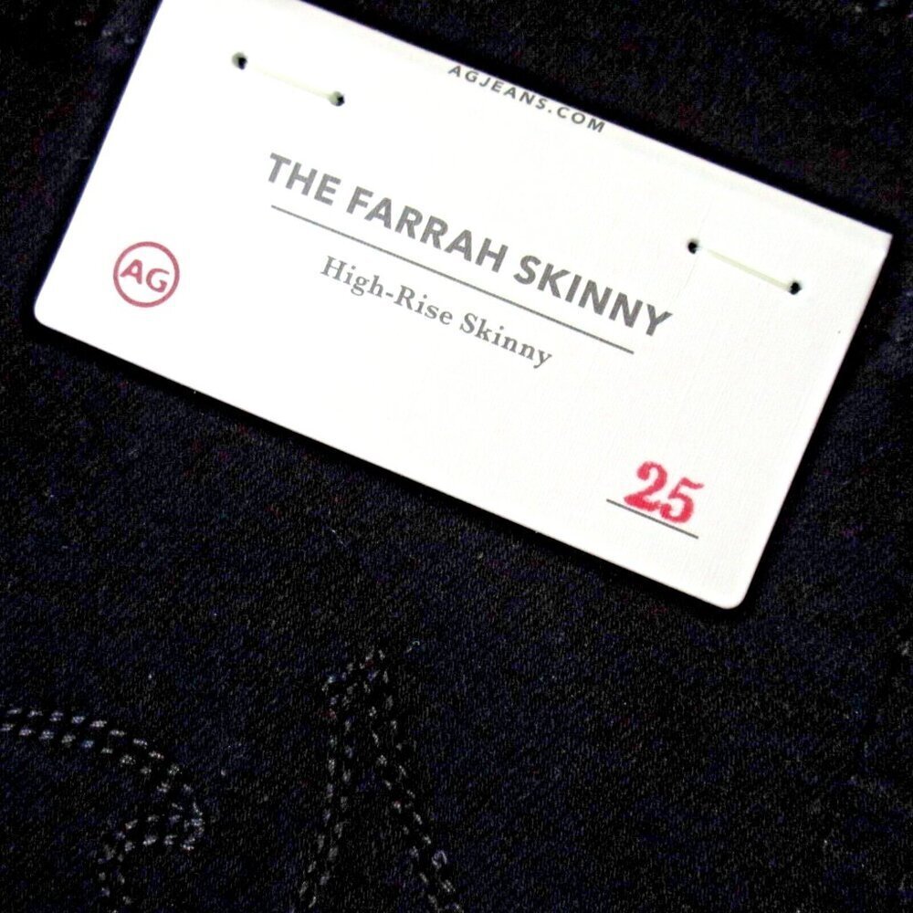 NWT Adriano Goldschmied AG Farrah Skinny in Jet Black Stretch Jeans 25 - Picture 5 of 6